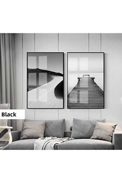 Harikabirev HARİKABİREV | SET NEGRU&ALB COMBINAT MODERN LAZURĂ-DE-DEZERT | TA...