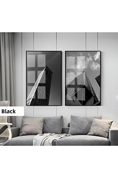 Harikabirev HARİKABİREV | SET NEGRU&ALB COMBINAT GÖKDELEN | TABLO DE STICLA C...