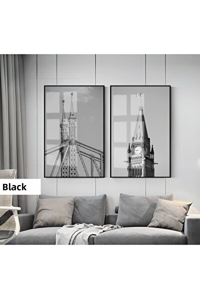 Harikabirev HARİKABİREV | COMBINAT MODERN NEGRU&ALB PONTE NY-BIGBEN | TABLO C...