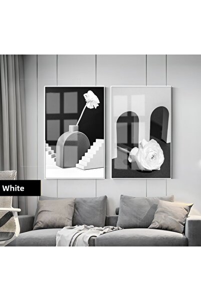 Harika bir ev HARİKABİREV | SET NEGRU&ALB ROSE BOHEM COMBINATION IN VASE | TA...