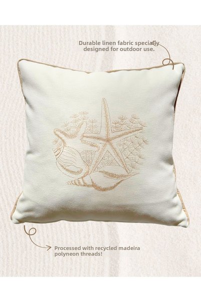 Elegancembroidery Marine Pattern Embroidered Throw Pillow Cover
