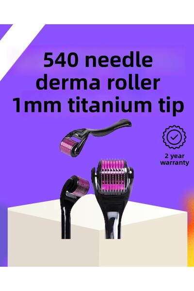 Clevora ديرما رولر من التيتانيوم للاستخدام الآمن في المنزل - مقبض أسود