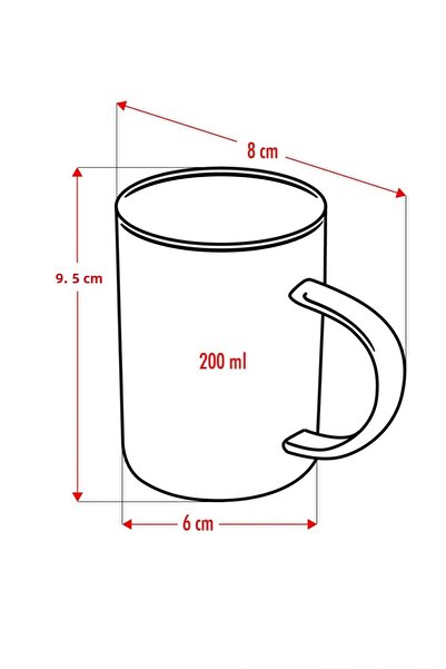 Depa 6Li Borosilicate Heat Resistant Thermosil Glass Mug Cup (6 X 200 ml)