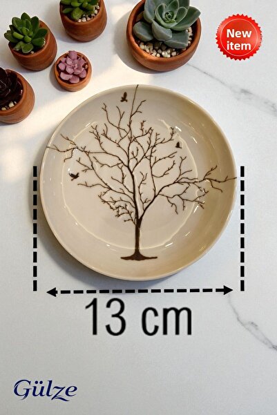 GÜLZE Porcelain Snack Bowl-Present Bowl-Delight Bowl-Breakfast Bowl-Treat Bowl with Tree of Life Motif (13 cm Diameter)