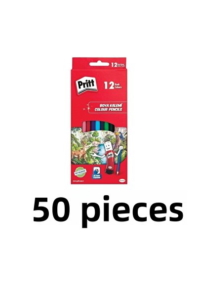 tüftürük بريت 12 لون قلم تلوين طويل جاف 50 قطعة