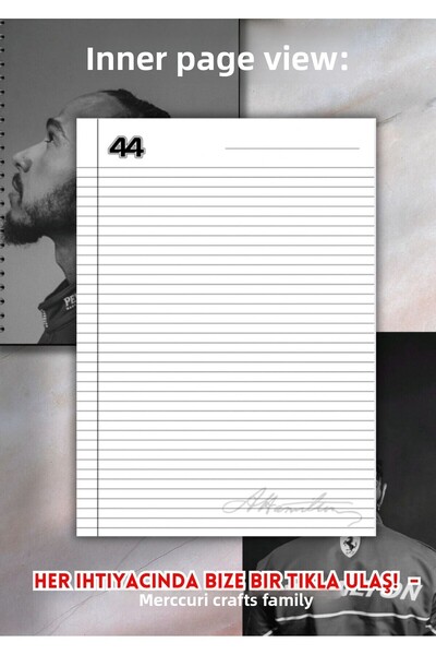 merccuri crafts Lewis Hamilton A4 Spiral School Notebook 50 Sheets - Lined, Pvc Coated Waterproof Hard Cover