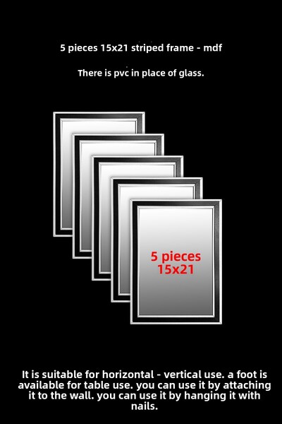 yhfoto 5 BUC 15X21 CADRU - CADRU FOTO CU FĂRĂ - MDF