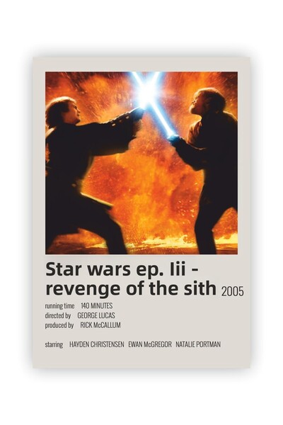 fırsatlar diyarı Războiul Stelelor Ep. Poster de perete cu card de informații despre filmul Iii-revenge Of The Sith