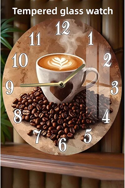 kutuTR Move Your Coffee Passion to Your Watch 3D Look Tempered Glass Watch – 33 cm Csdw129