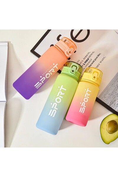 EVİMA 650 ml Portable Cover Safety Water Bottle Flask for Sports Hiking and School