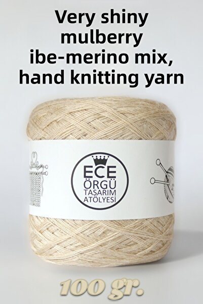 Ece Örgü Tasarım Atölyesi Ață de tricotat de calitate premium, de culoare cre...