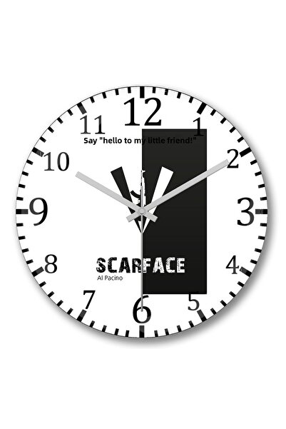 BASKI DÜNYASI Scarface Salută-mă cu prietenul meu mic! Ceas de perete din sti...