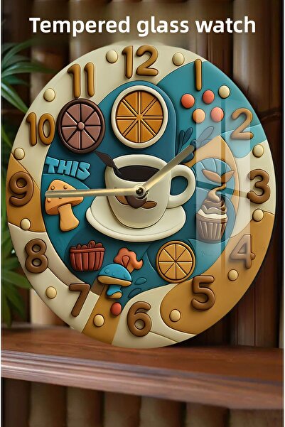 kutuTR A Decorative Touch That Adds Taste to Every Moment of the Day! 3D Look Tempered Glass Watch – 33 cm Csdw154