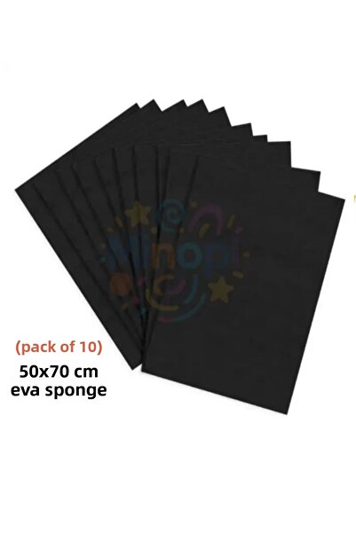 Minopi Black Colored Eva Sponge 50X70 cm 10 Pack 1.5 mm
