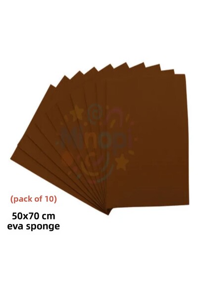 Minopi Brown Colored Eva Sponge 50X70 cm 10 Pack 1.5 mm