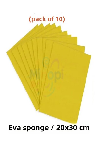 Minopi Yellow Yellow Colored Eva Sponge 20X30 cm 10 Pack 1.5 mm