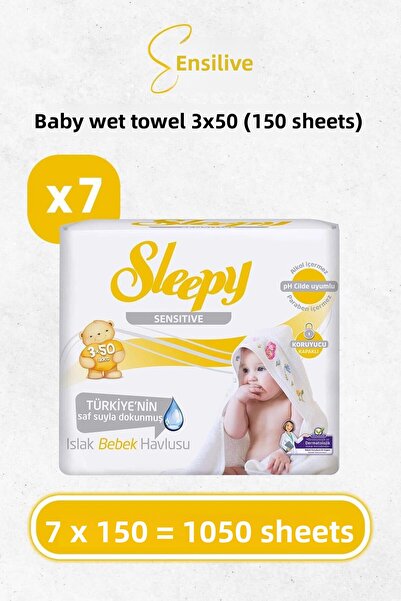 Sleepy مناديل مبللة للأطفال الحساسة 3x50