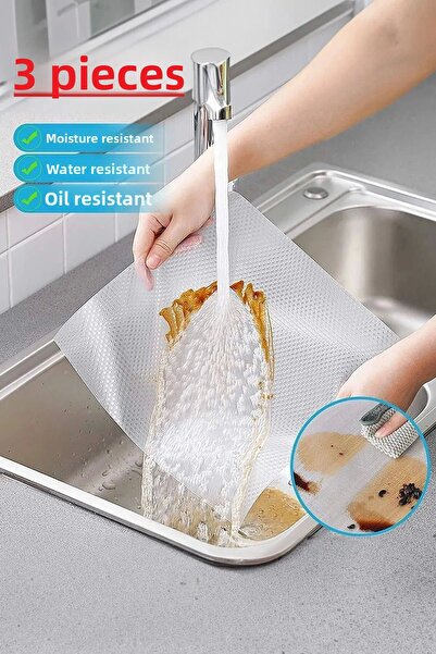 Clevora (3 bucăți) Husă practică multifuncțională anti-alunecare, 45 cm x 3 metri (pentru dulap de bucătărie - interior dulap - frigider)