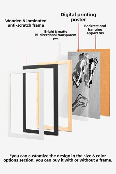 Postifull Race Winning Framed Painting, White Frame and Poster, Horizontal Wall Painting Comfort Series No:108392