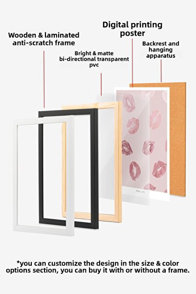 Postifull Tablou cu rama alba, poster de Anul Nou, decor de Anul Nou, seria Christmas Orange Comfort NR:108670