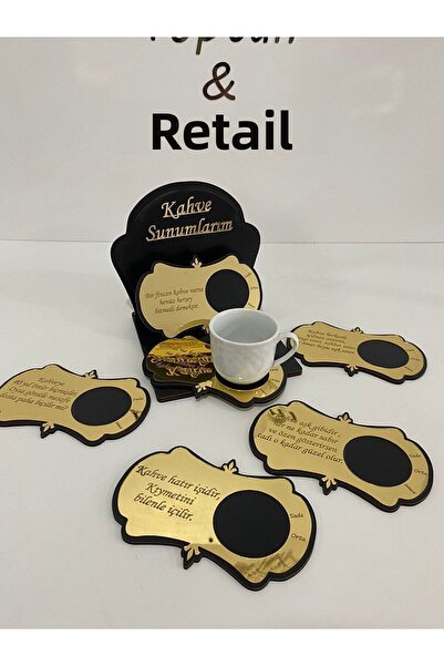 taga وعاء تقديم بني ذهبي مكون من 6 قطع