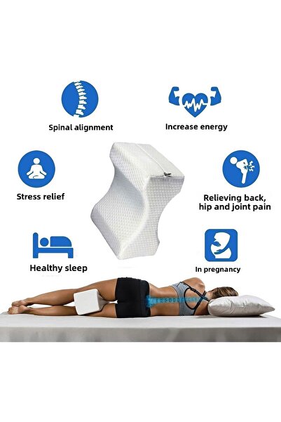 Ht Sağlık Pernă între picioare Pernă pentru genunchi din spumă cu memorie Pernă ortopedică pentru genunchi pentru dormitor lateral Dormitor Siatic