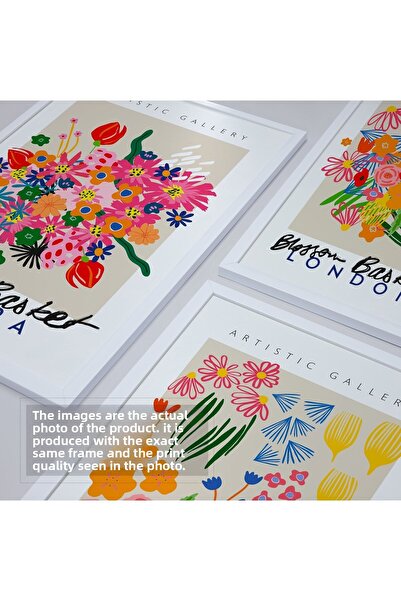 HOMEPACK Set de pictură din 3 piese cu cadru laminat alb Hpn093