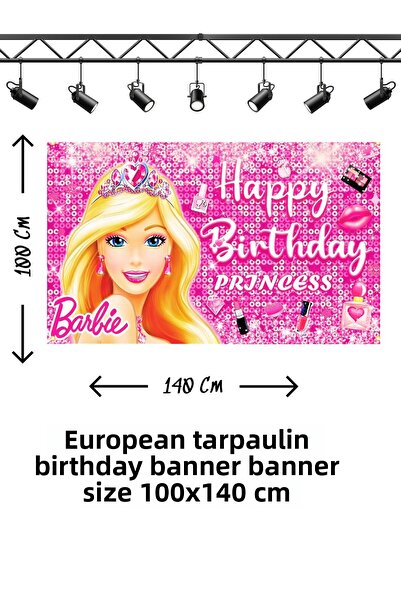 snowparty Πανό γενεθλίων με θέμα την Barbie