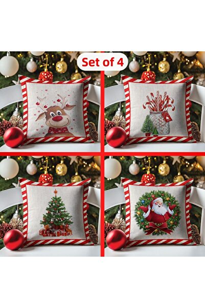 Ziu Home Новогодишен, новогодишен, коледен комплект калъфки за възглавници с ...