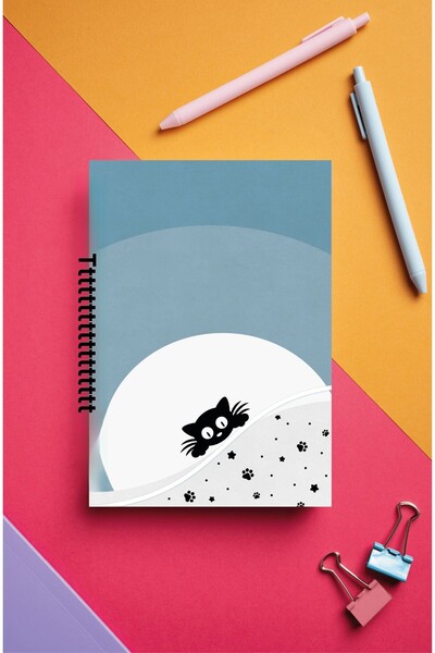 BULUT DİJİTAL A5 Spiral School Notebook & 80 Sheets & 2 Lined & 2 Checkered Notebook & Notebook