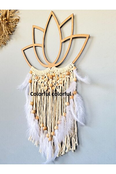 renkli mi renkli tasarım dünyası Декорация за стена с лотос Макраме ръчно изр...