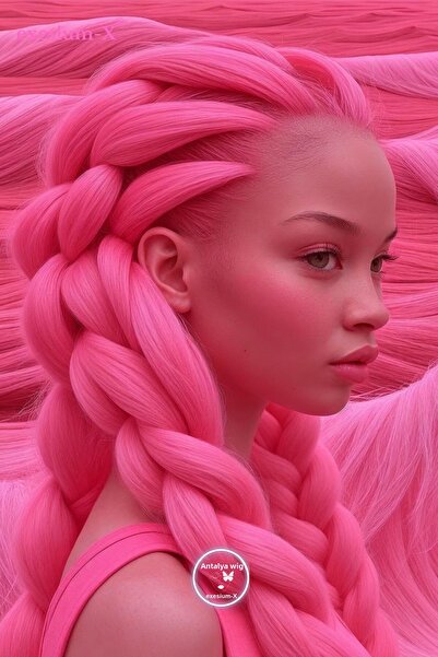 X-Pression شعر صناعي للضفائر الأفريقية والراستا 100 جرام نيون وردي3