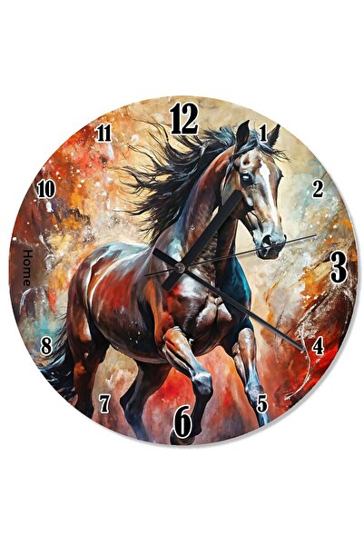 ekart ساعة حائط ملونة للحصان الجري