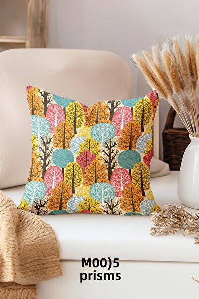 Moud's Κάλυμμα μαξιλαριού μονής ριχτάρι με εμπριμέ φθινοπωρινό σχέδιο διπλής ...