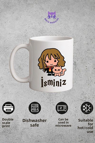 North Whiskers Hermione and Paw Double Sided Printed Mug - Gift