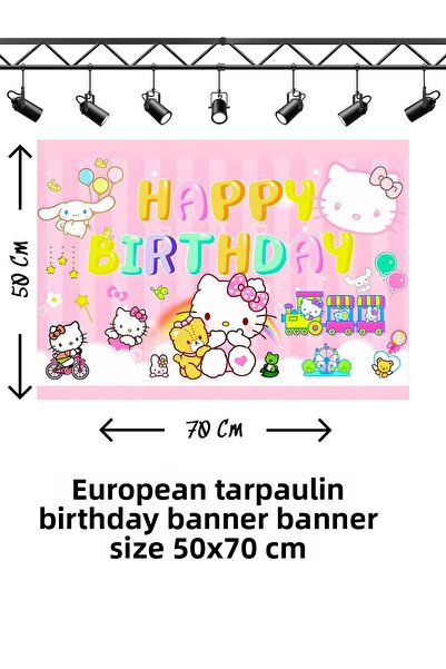 snowparty Πανό γενεθλίων με θέμα την Hello Kitty