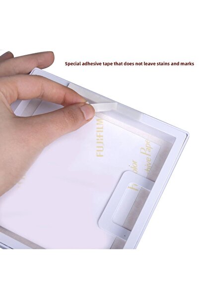 Veintitres White 14x14cm Plastic Pola Square Photo Frame with Adhesive Disconnect Mat - Pack of 3