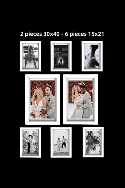 yhfoto 30X40 White Frame - 6 Pieces 15X21 Mdf Pvc Photo Frame