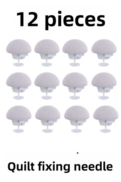 Tiesa Home 12 قطعة من غطاء لحاف السرير، مشبك تثبيت بإبرة مثبتة باللون الرمادي