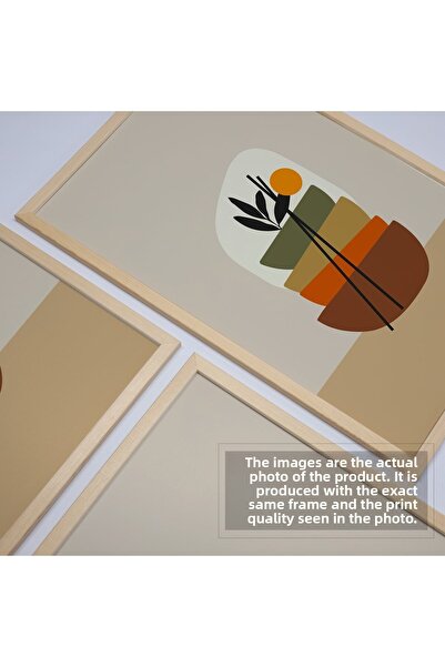 HOMEPACK Natural Wooden Framed 3-Piece Painting Set Hpn017