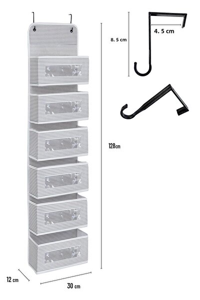 Helen's Home 6patrový organizér za dveře na dětské potřeby Organizér do dětského pokoje a koupelny 133x29 cm