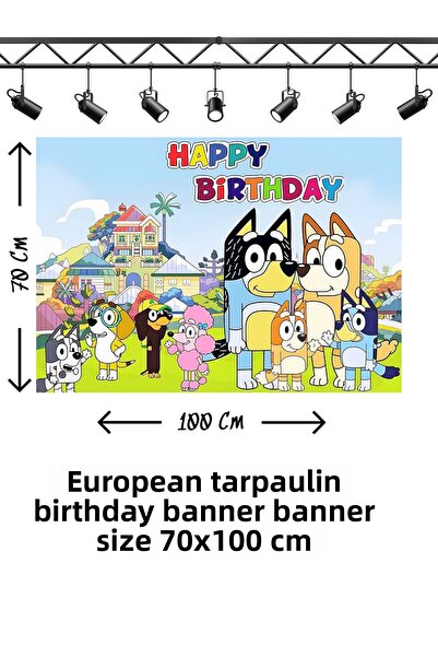 snowparty Bluey Themed Birthday Banner