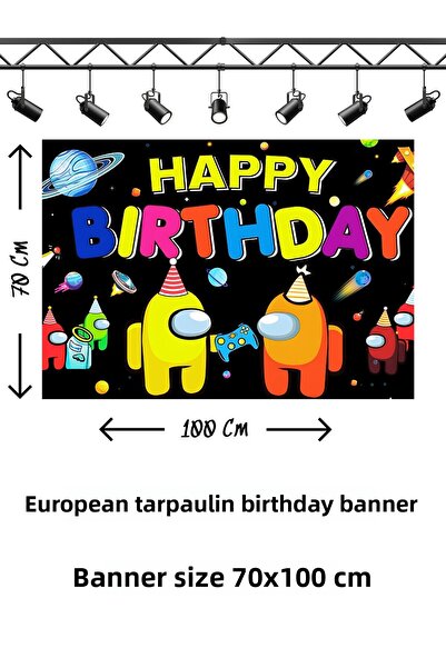 snowparty Banner tematic pentru ziua de naștere Among Us