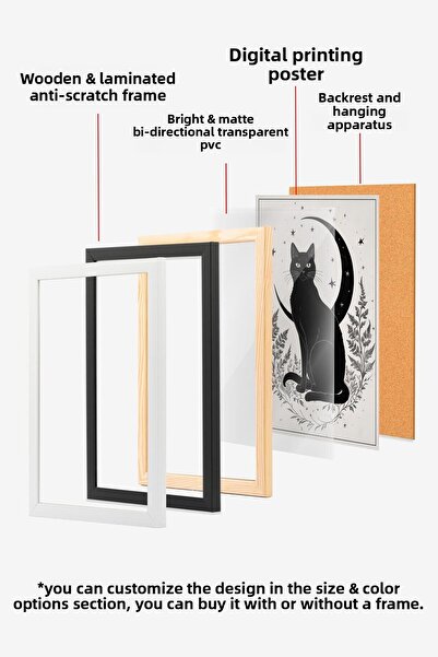 Postifull Wooden Framed Painting, Poster and Frame Set, New Year Comfort Series No:108811