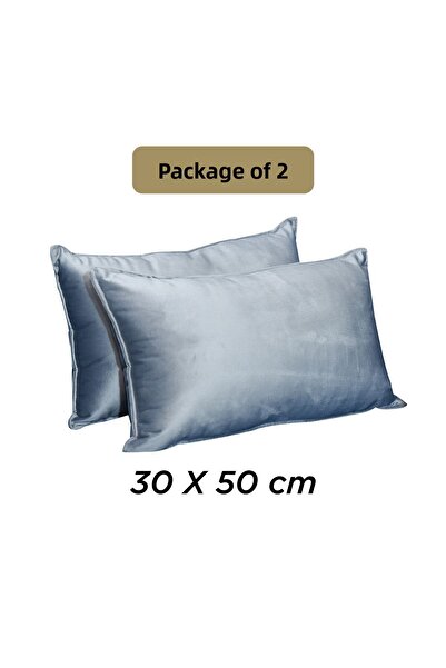 In House 2 Pieces Velvet Decorative Cushion Set Solid Design - 50x30 Cm