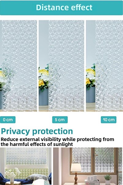 Technojet Static Frosted Patterned Glass Covering Film Shower Cabin Office Balcony Decoration Foil 60Cmx100Cm