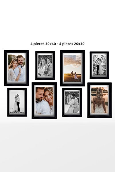 yhfoto 4 bucăți cadru negru - cadru foto din lemn MDF PVC, dimensiuni 30x40 și 20x30