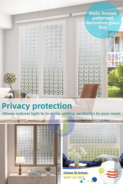 Technojet Static Frosted Patterned Glass Covering Film Shower Cabin Office Balcony Decoration Foil 60Cmx100Cm