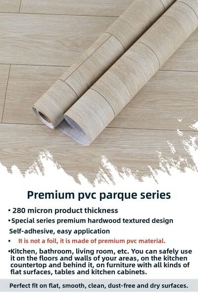 Technojet Premium Textured Hardwood Pattern Floor - Kitchen, Cabinet, and Duvet Covered, 60Cmx100Cm