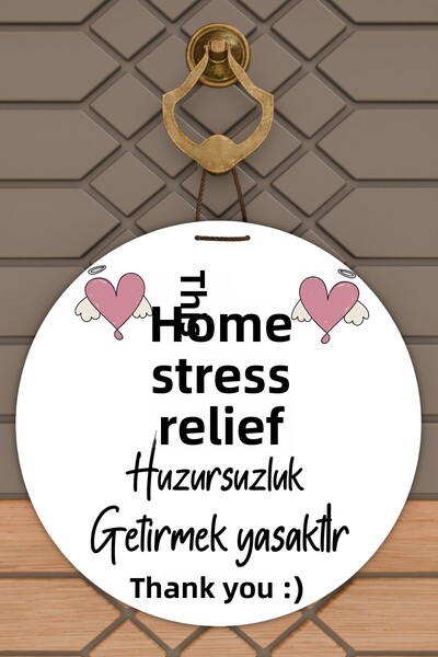 Rugmood Μοντέρνο στολίδι πόρτας Λευκό σκηνικό Απαγορεύεται να φέρετε άγχος, ανευθυντικότητα σε αυτό το σπίτι Στολίδι πόρτας